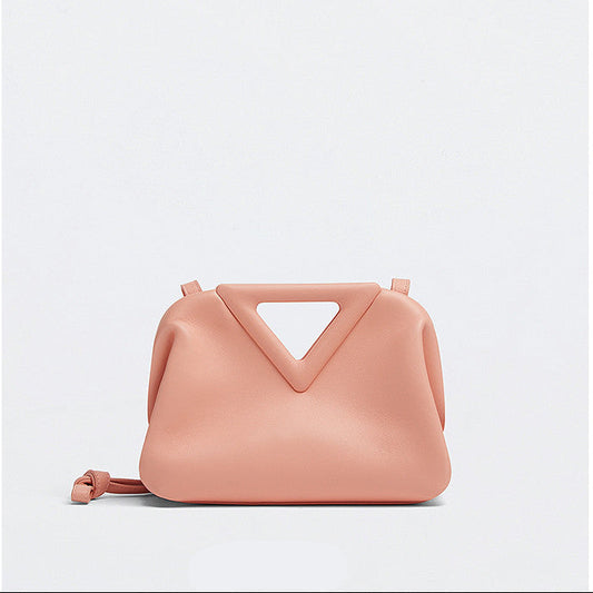 Women Clip Candy Color Cloud Handbag