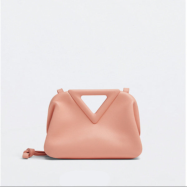 Women Clip Candy Color Cloud Handbag
