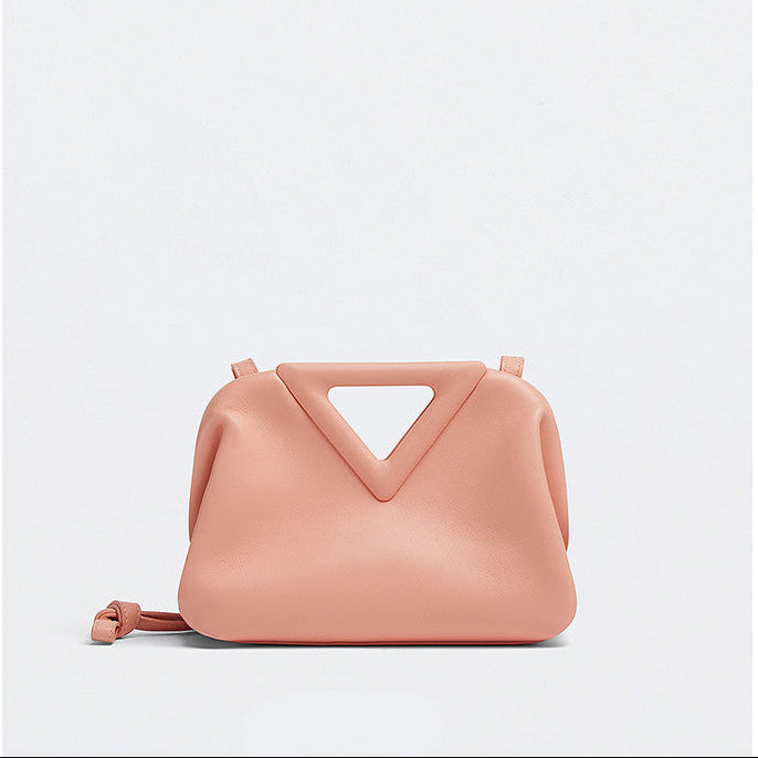 Women Clip Candy Color Cloud Handbag