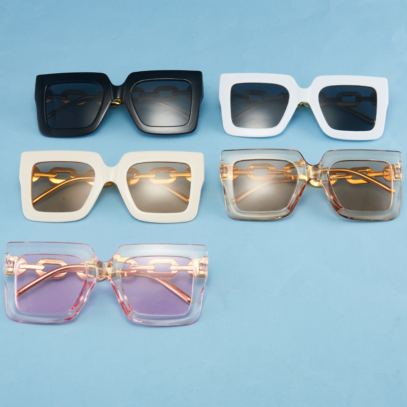 Retro Square Chain Sunglasses